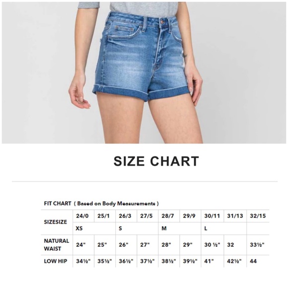 NWT Vervet Super High Rise Mom Shorts with Self Faced Cuff Cortney Short - Picture 5 of 16